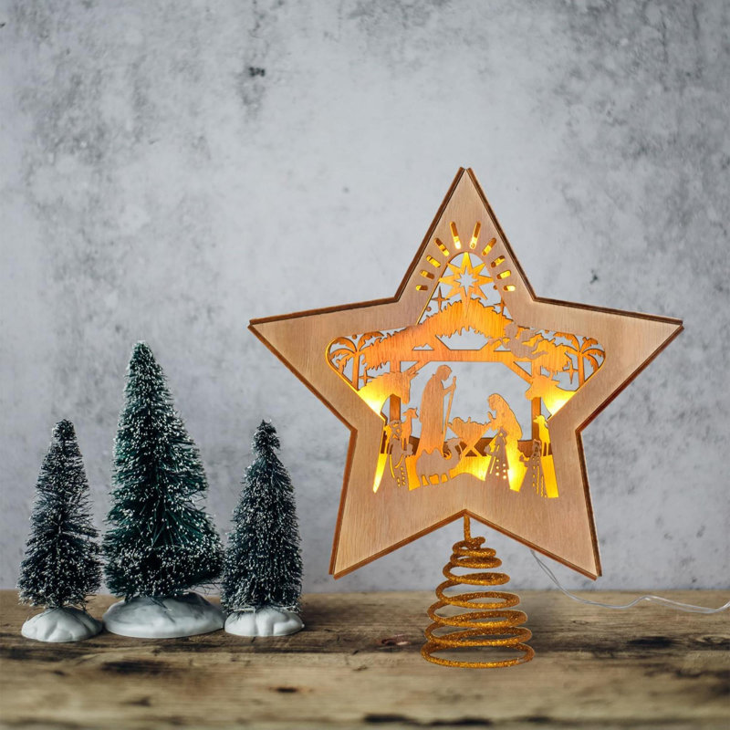 Small lighted star for nativity scene top